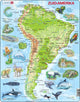 Selecta Larsen Pluzzle Map South, Amérique géographique avec les animaux, 65e.