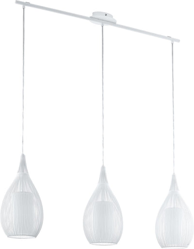 Eglo razoni - suspension - 3 lumières - longueur 990mm. - blanc
