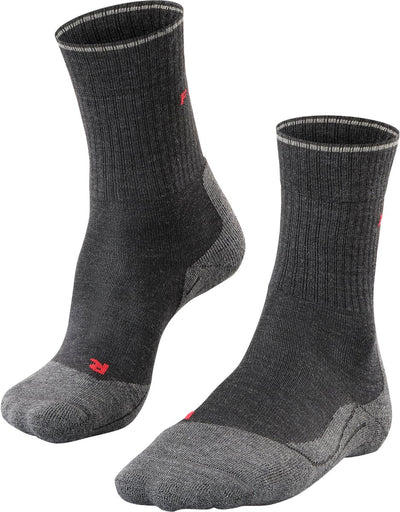 Falke tk2 explore laine soie rembourrage moyen laine matériau fonctionnel chaussettes de randonnée femme gris - taille 39-40