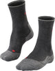 Falke tk2 explore laine soie rembourrage moyen laine matériau fonctionnel chaussettes de randonnée femme gris - taille 39-40