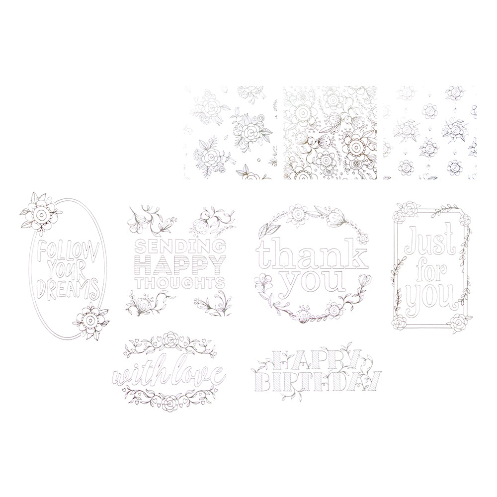 Craft Perfect par Tonic Studios Craft Perfect • Cartes vierges en aluminium, ensemble floral délicat