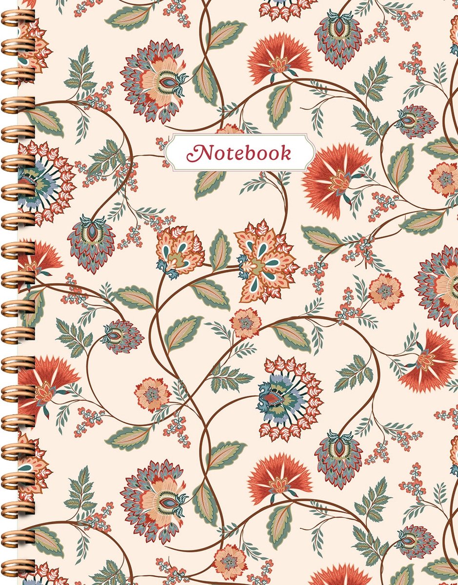 Carnet à spirale floral vintage grand (lignes) carnet à spirale floral vintage (ligné)