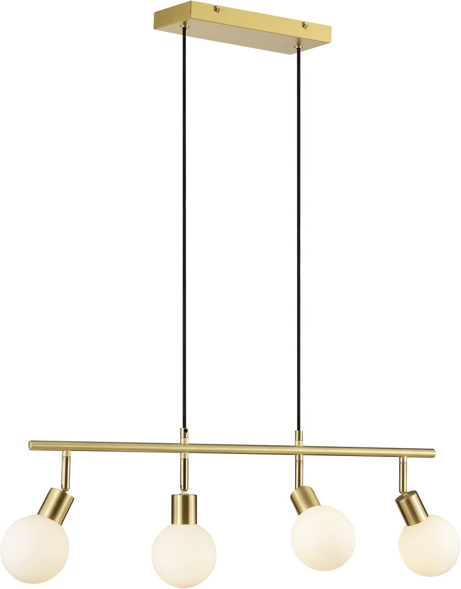 Brilliant jorge - suspension - 4 lumières - g9 max 4x10w - laiton brossé blanc