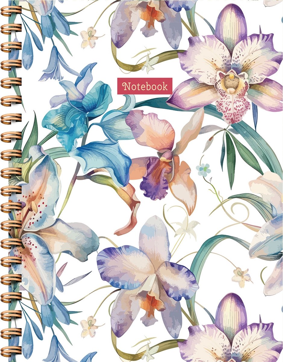 Carnet à spirales Orchidées grandes (lignes) carnet à spirales (ligné)