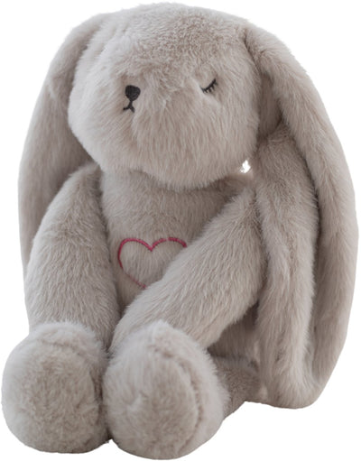 Lulla poupée lulla bunny doudou gris – avec respiration naturelle par rythme cardiaque – aide au sommeil – fonctionne jusqu'à 12 heures – hypoallergénique lavable – pour bébé, enfant prématuré