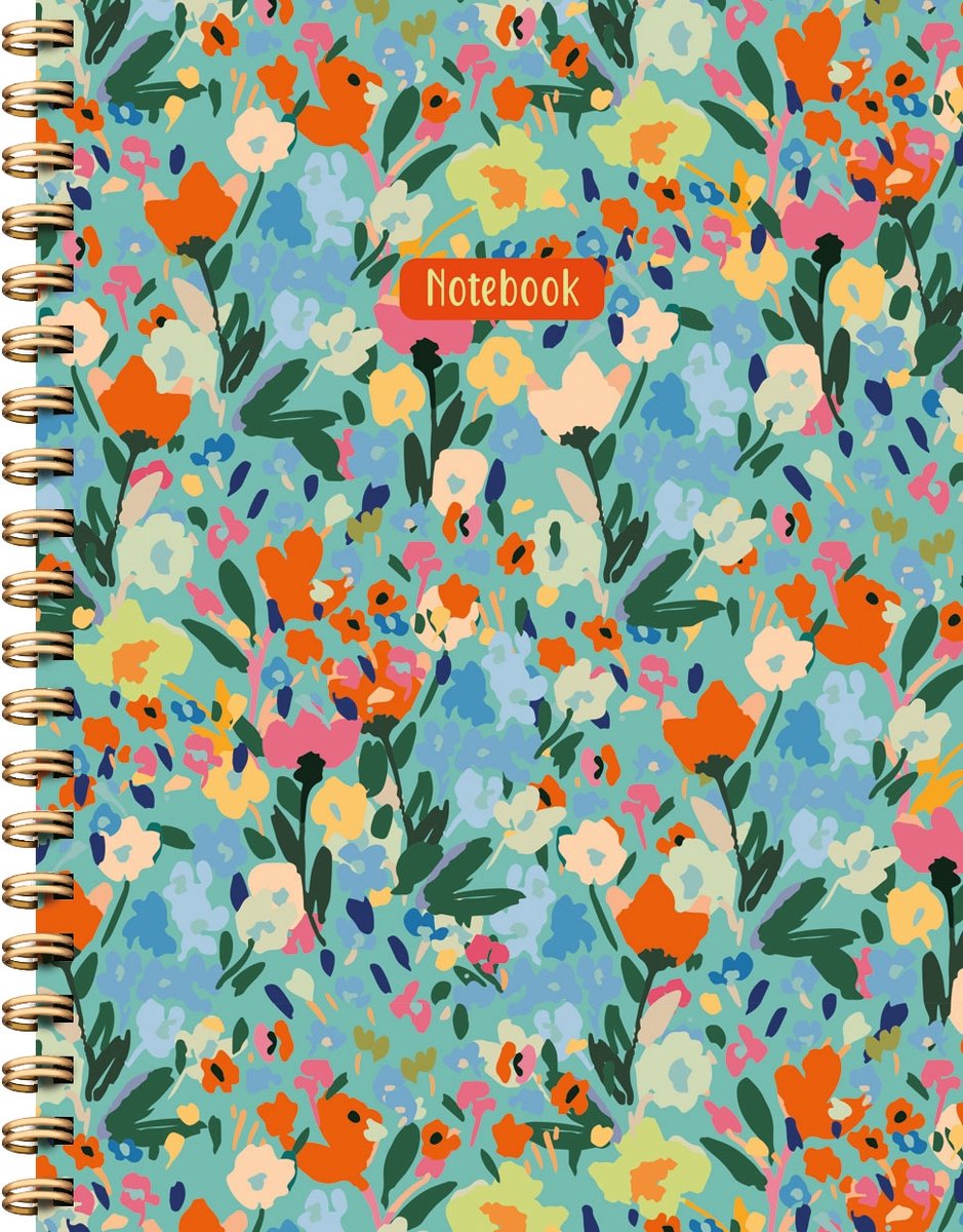 Carnet à spirales de fleurs peintes grand (lignes) carnet de fleurs peintes carnet à spirale (ligné)