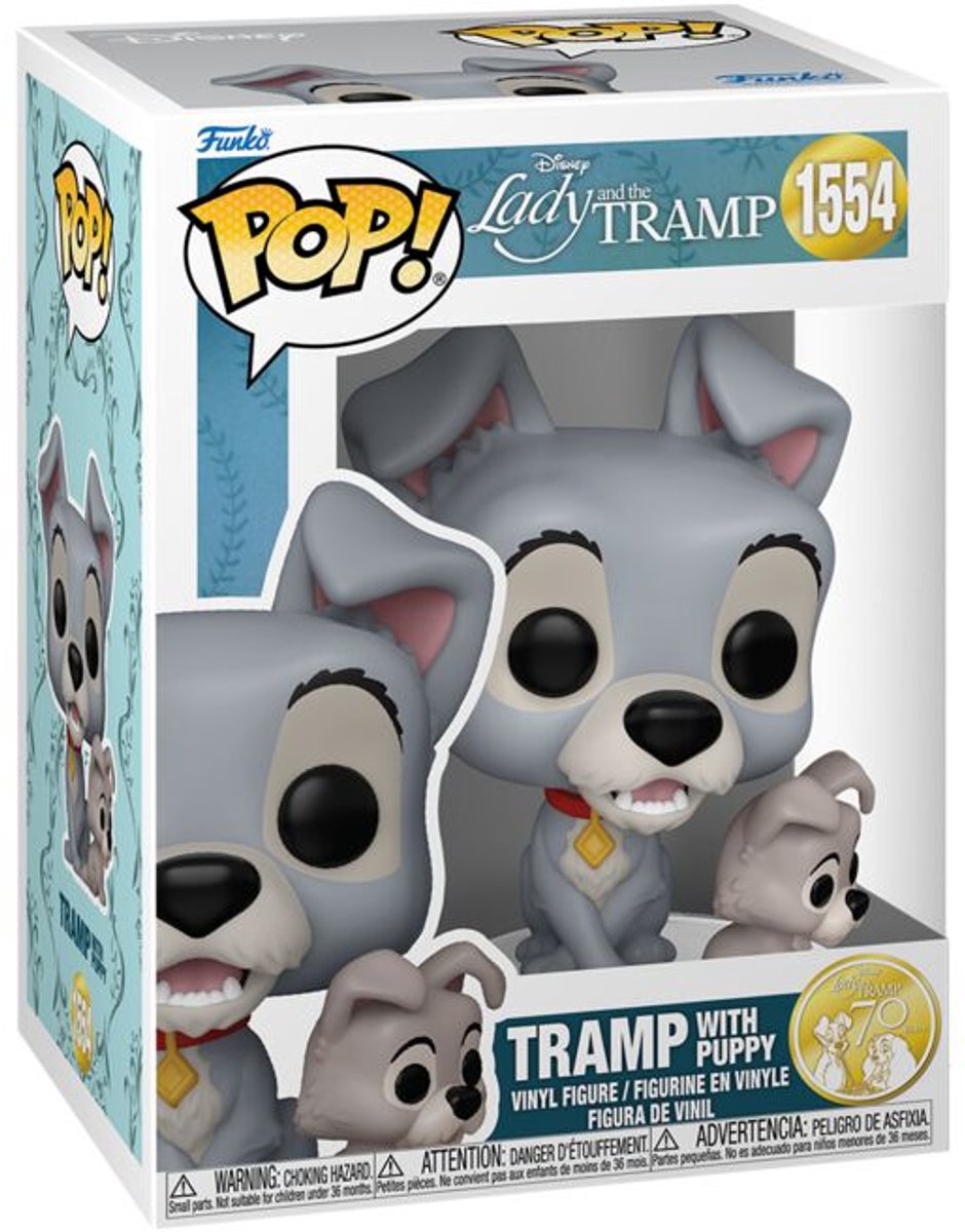 Funko susi strolch clochard avec chiot figurine en vinyle 1554 unisexe pop ! - multicolore - standard