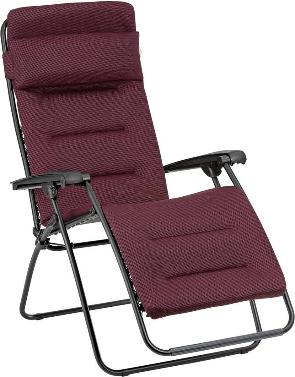 Lafuma rsx clip aircomfort - fauteuil de relaxation - réglable - pliable - apesanteur - bordeaux