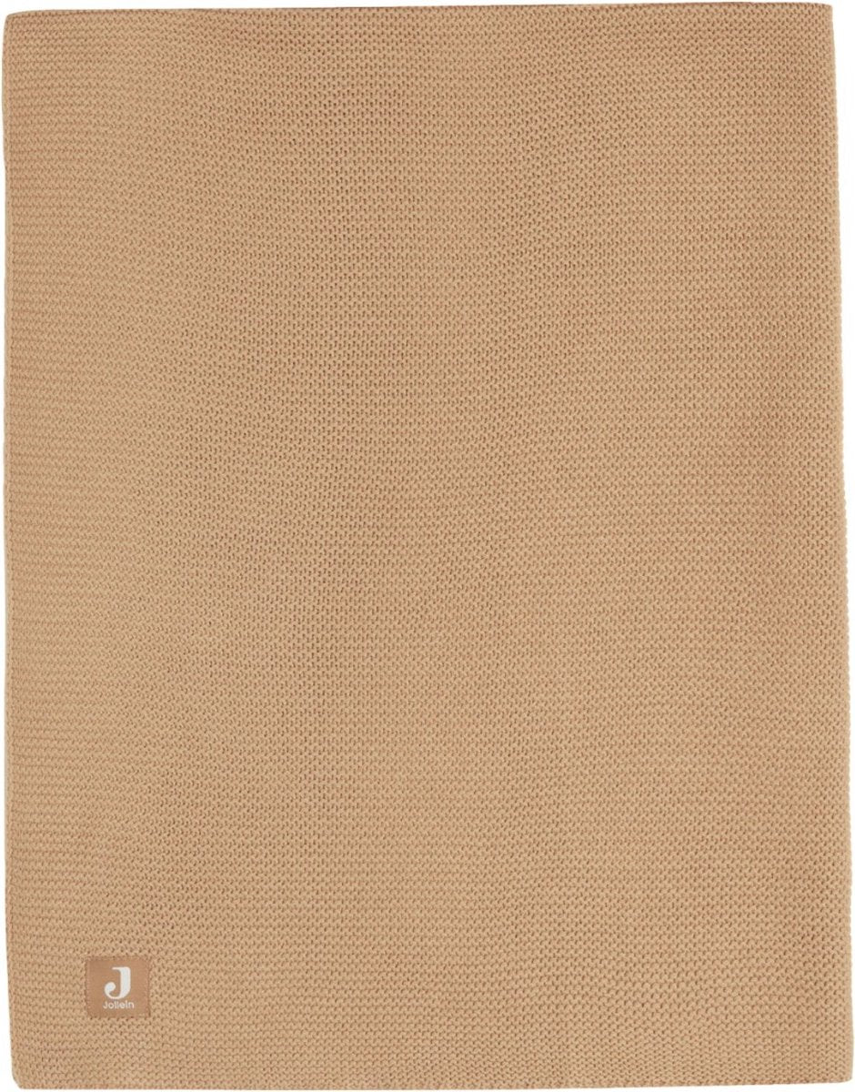 Jollein couverture bébé berceau 75x100cm tricot basique - biscuit
