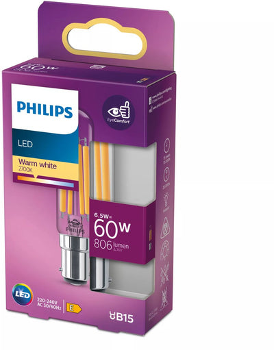 Philips LED Classic 60W T20L B15 WW CL ND éclairage