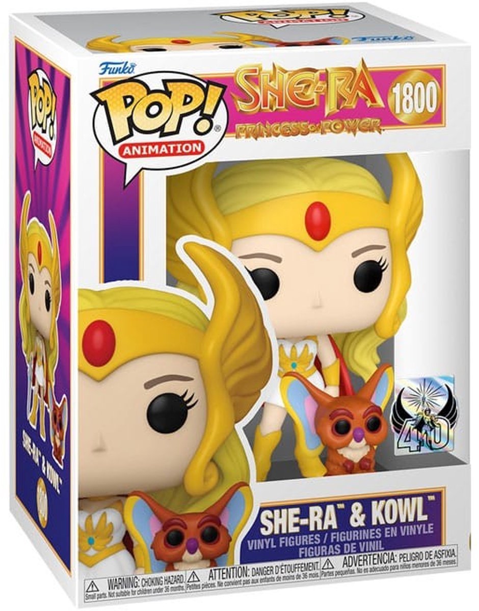 Funko maîtres de l'univers she-ra - she-ra avec figurine en vinyle kowl 1800 pop unisexe ! - multicolore - standard