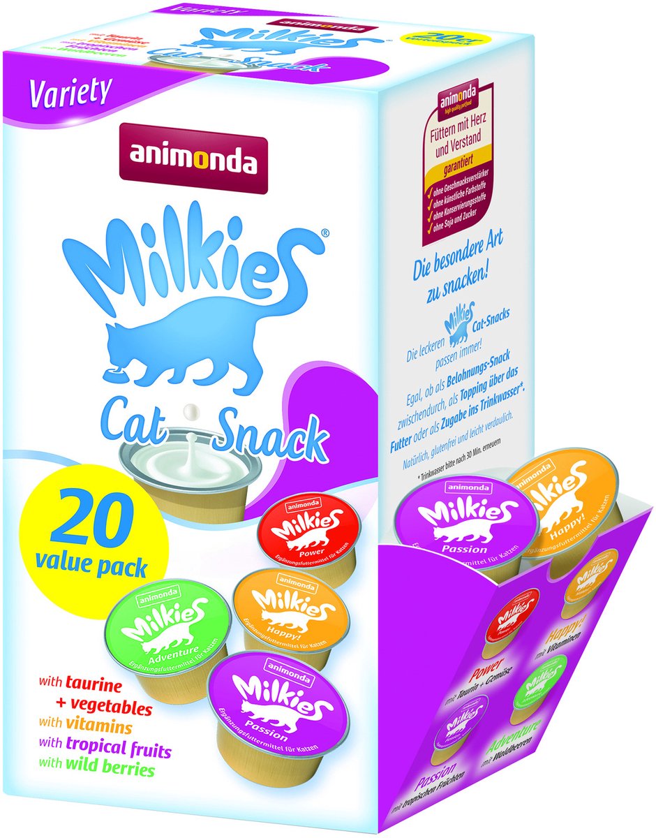 Animonda Milkies Variété Value Pack - Snack pour chat - Assortiment 20x15 g 20 pièces