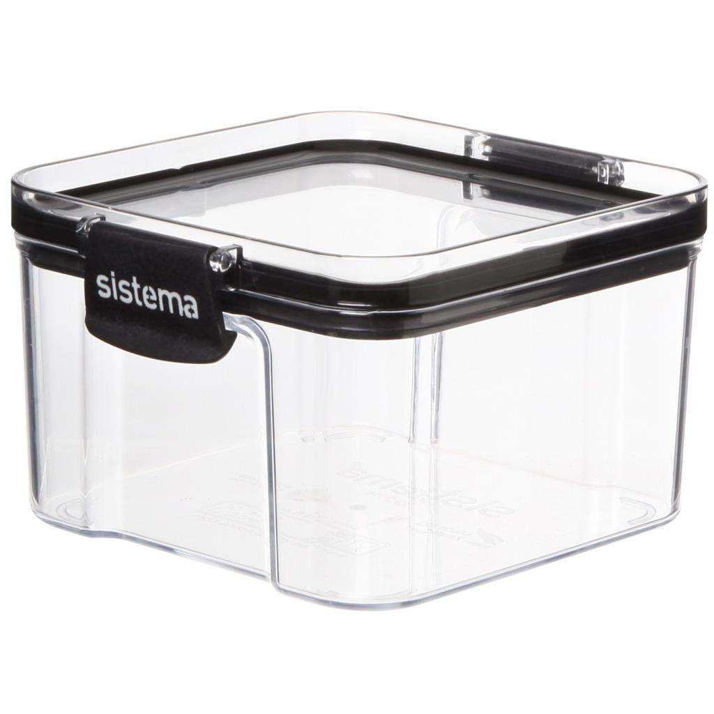 Sistema Sistema Stock Box Tritan Square 460 ml noir transparent noir