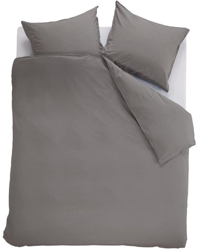Housse de couette Ambiante coton uni - uni - twin xl - 260x200 220 cm - gris