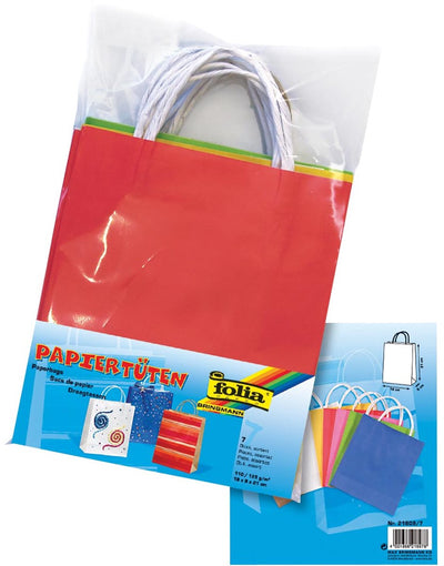 Sac cadeau Folia format 18 x 8 x 21 cm, paquet de 7 pièces
