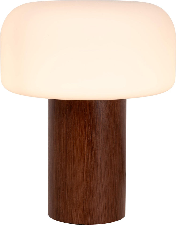 Lucide Kenan - lampe de table - ø 22 cm - 1xe14 - aspect bois foncé - japandi