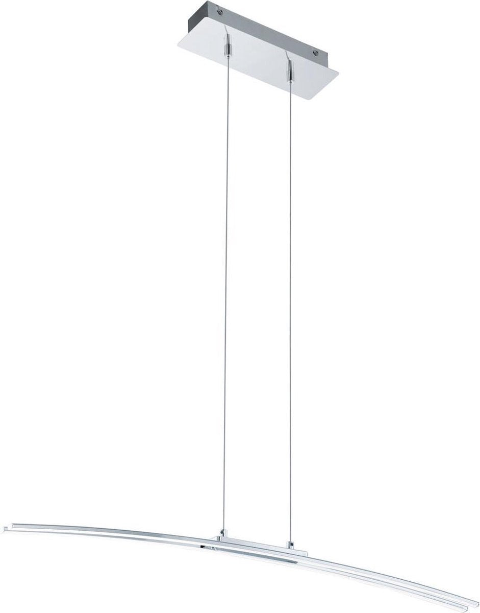 Eglo lasana - suspension - 1 lumière - chrome - blanc