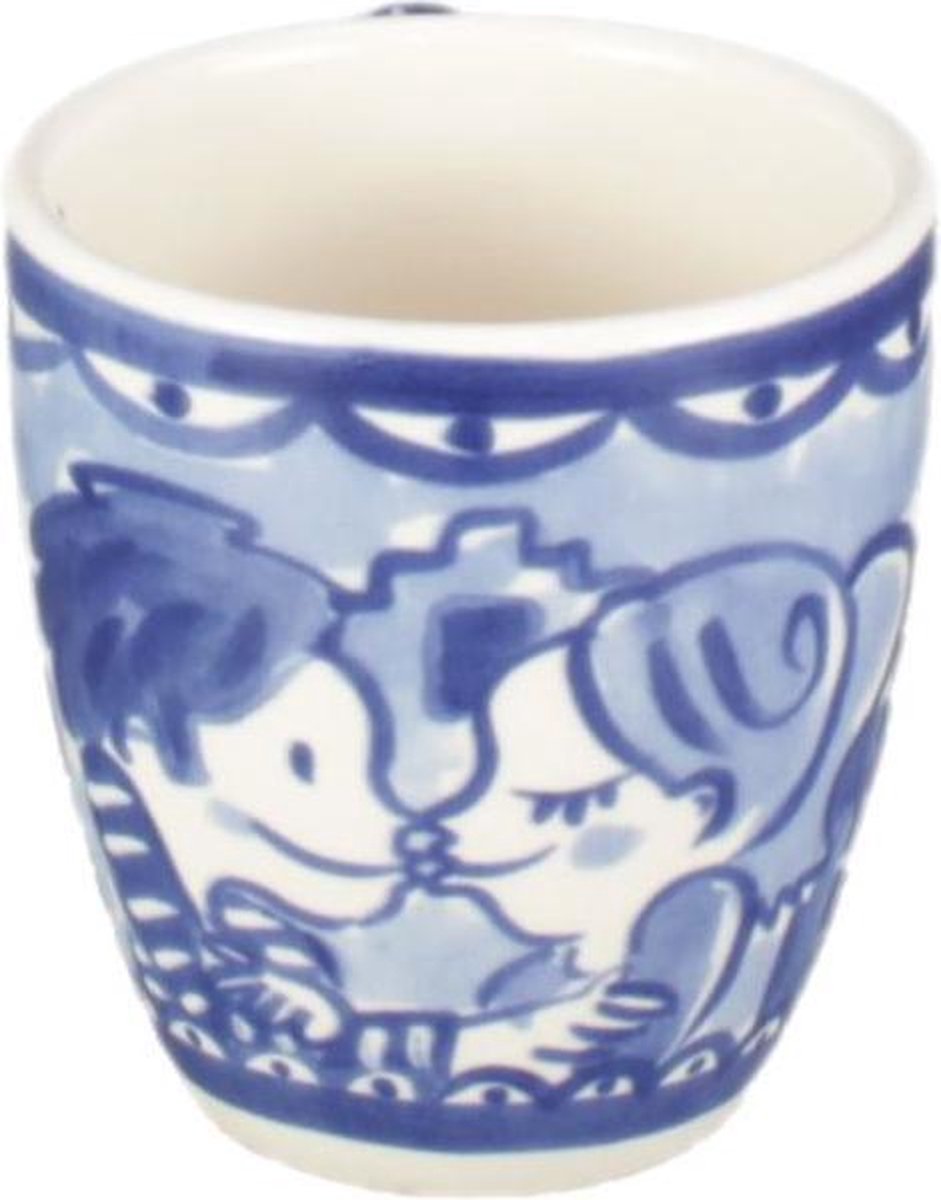 Mini tasse blonde de Delft blonde d'Amsterdam - 'baiser' - faïence