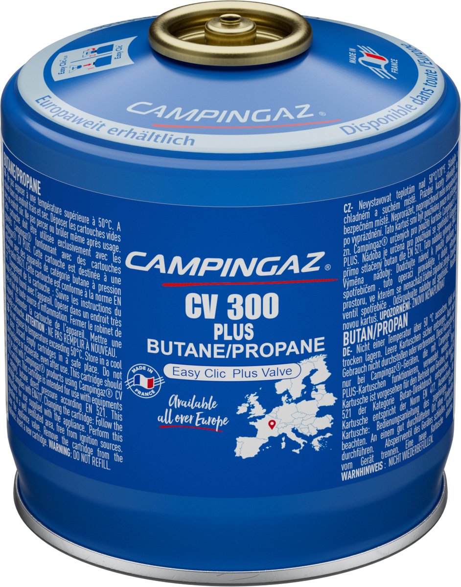 Cartouche Campingaz cv300 plus - 1 pièce - système de klik - 240 grammes de butane propane - gaz