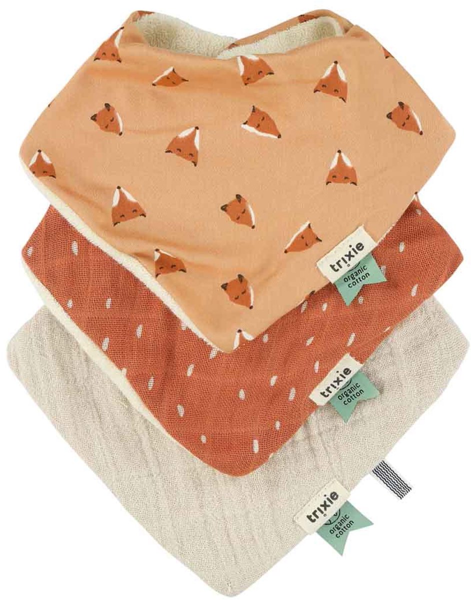 Trixie bavoirs bandana mix 3-pack - renard féroce