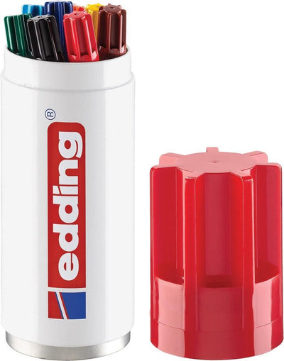 Marqueur permanent Edding 3000 - 8 couleurs - 8 marqueurs en boîte - pointe ronde 1,5-3 mm - résistant à l'eau et à l'abrasion - pour carton, plastique, bois, métal... - marqueurs à alcool pour adultes