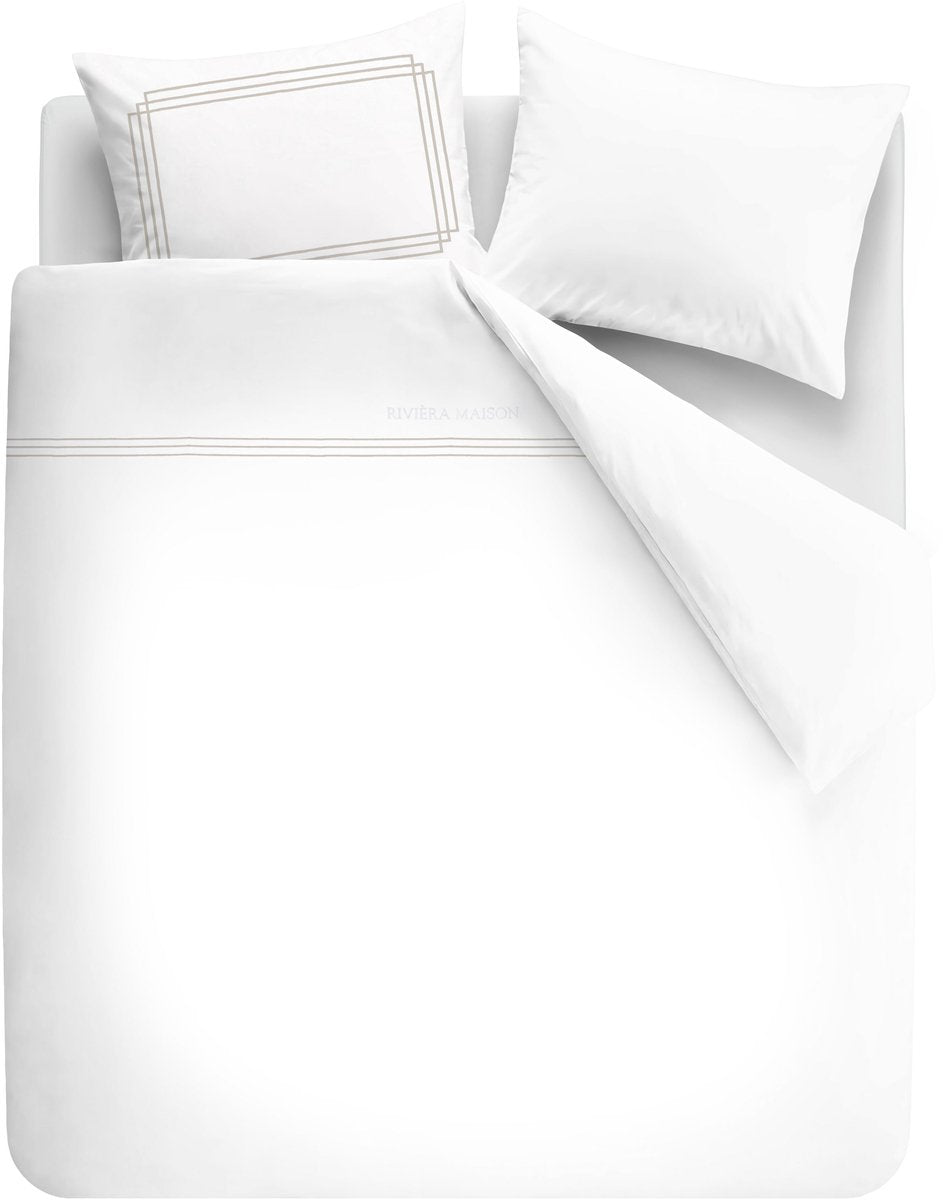 Housse de couette Riviera maison rivièra maison leandro - lits jumeaux - 240 x 200 220 cm - sable