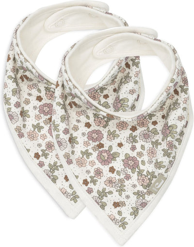 Jollein bavoir bandana rétro fleurs (pack de 2)