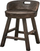 Chaise tabouret Woood Rosalie - bois de paulownia - marron foncé - 57x43x43 cm