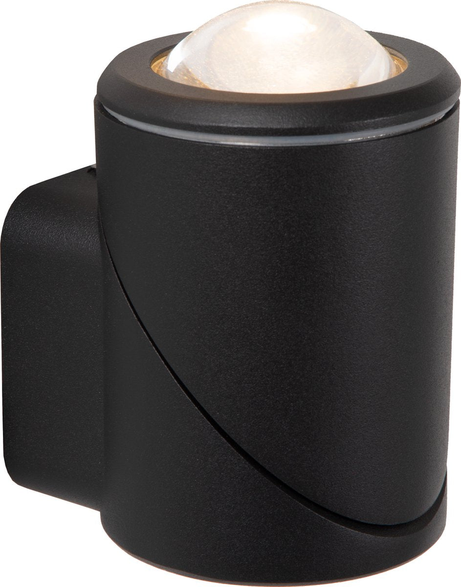 Lucide in - applique murale spot intérieur extérieur - led - 1x5w 2700k - ip65 - noir