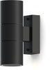 Calex applique up downlight turin - 2x gu10 - ip54 résistant à l'eau et à la poussière - convient pour l'intérieur et l'extérieur - installation facile - cylindre - noir