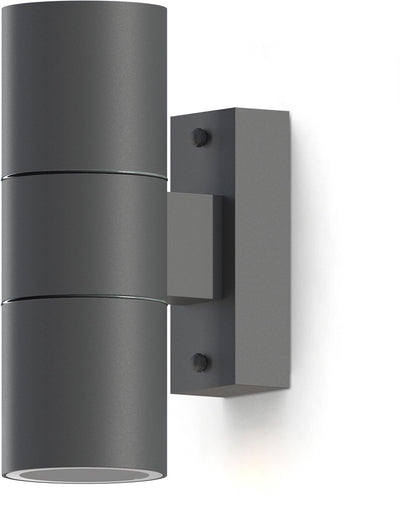 Calex applique up downlight turin - 2x gu10 - ip54 résistant à l'eau et à la poussière - convient pour l'intérieur et l'extérieur - installation facile - cylindre - anthracite