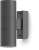 Calex applique up downlight turin - 2x gu10 - ip54 résistant à l'eau et à la poussière - convient pour l'intérieur et l'extérieur - installation facile - cylindre - anthracite