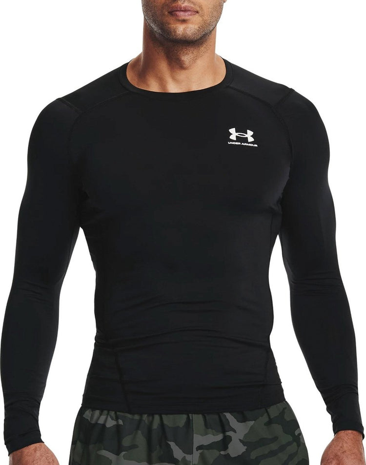 Under Armour UA HG Armour Comp LS-BLK chemise de sport homme - noir - blanc