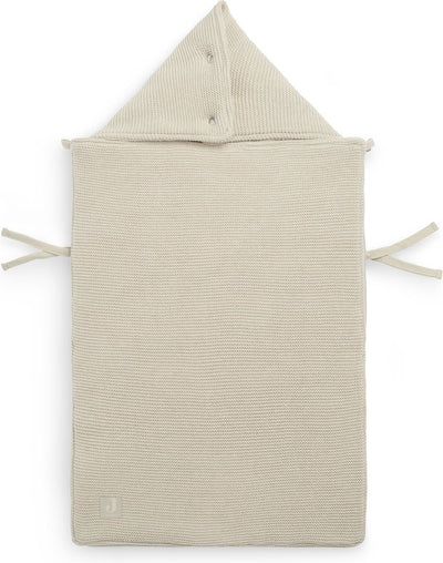 Jollein - chancelière pour poussette siège auto (nougat) - tricot basique - coton - polyester - chancelière maxi cosi, poussette ou siège auto - 42x82cm