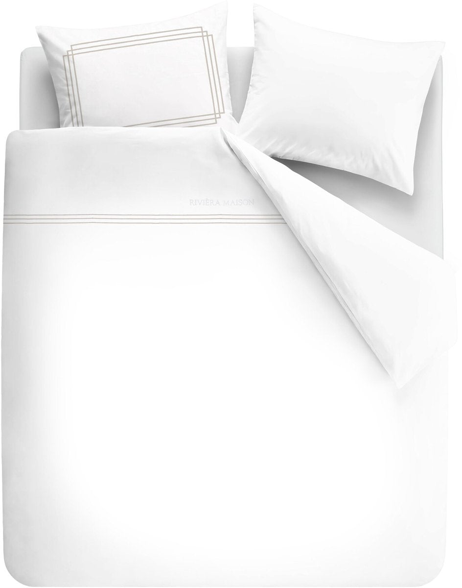 Riviera maison rivièra maison leandro housse de couette - simple - 140 x 200 220 cm - sable