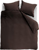 Housse de couette Ambiante coton uni - uni - lits jumeaux - 240x200 220 cm - marron