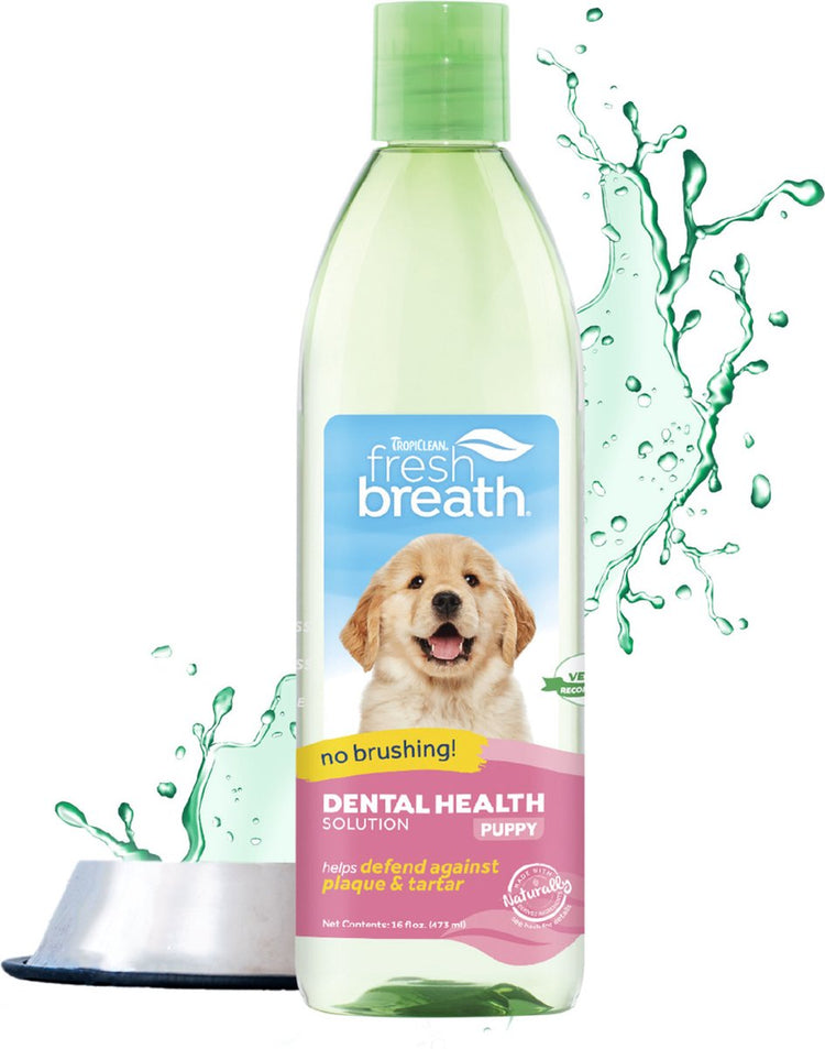 Tropiclean haleine fraîche oralcare - bain de bouche pour chien - chiots - 473 ml