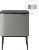 Poubelle Brabantia bo touch bin - 3 x 11 litres - tri des déchets - béton minéral gris