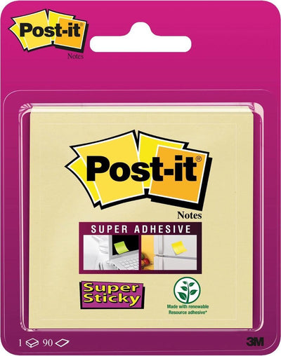 Bloc mémo Post-it 6920 super collant 76x76mm jaune