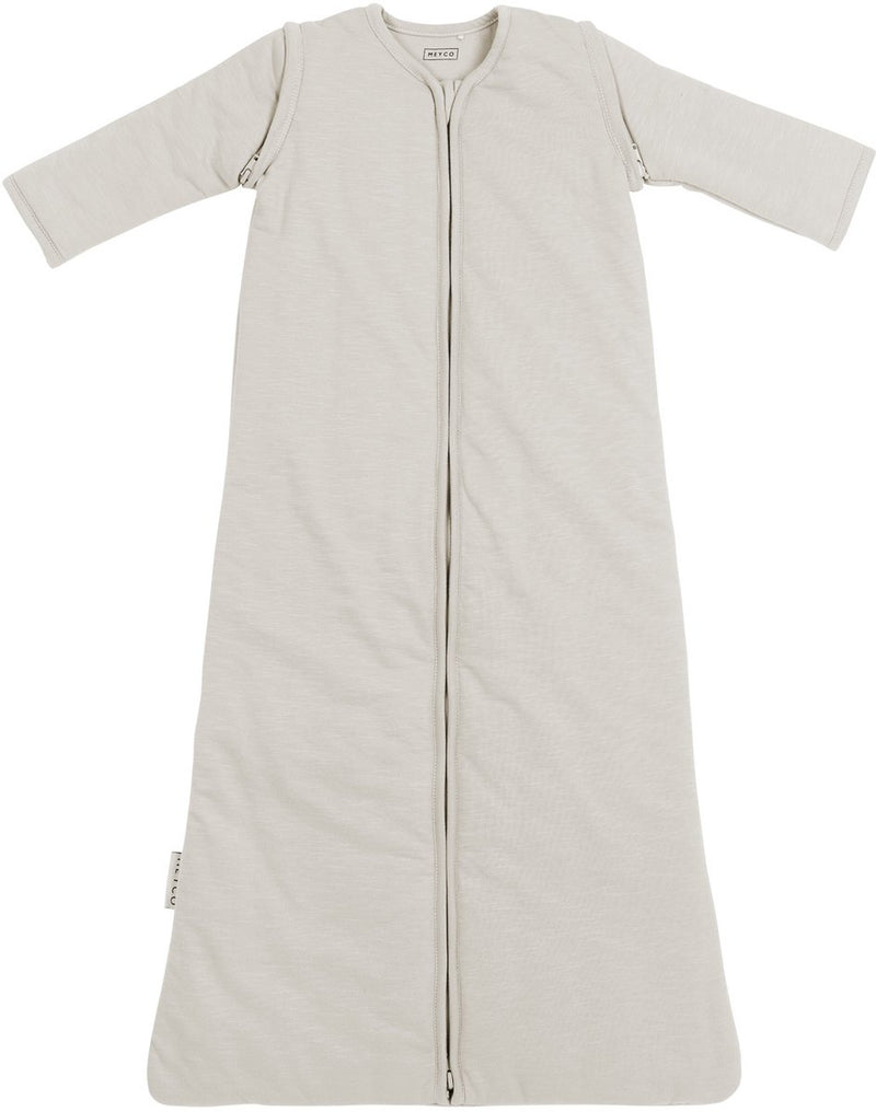 Gigoteuse bébé Meyco baby slub avec manches zippées - grège - 110 cm - 2,5 tog