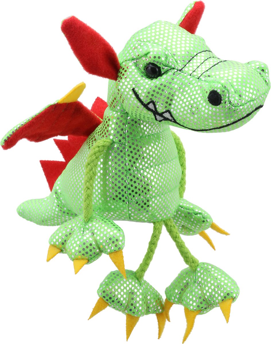 La société de marionnettes marionnette à doigt dragon vert poupée jouet.