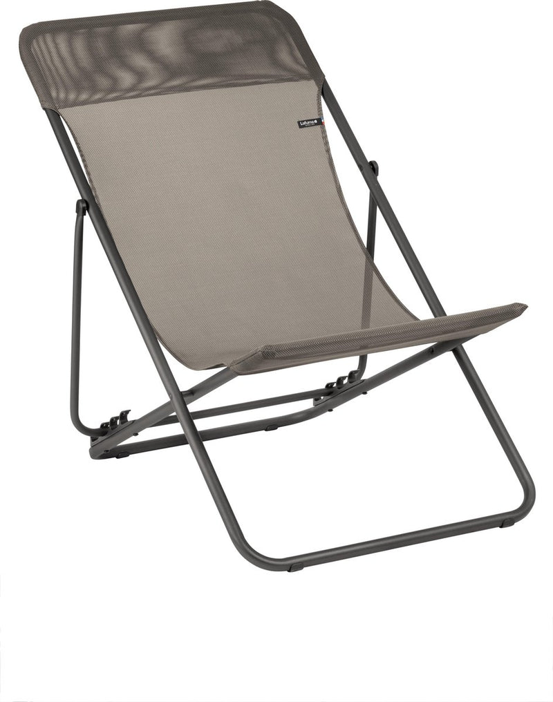 Lafuma maxi transat - chaise de plage - réglable - pliable - graphite