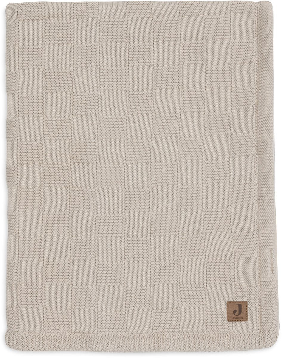 Jollein couverture bébé berceau - 75x100cm - tricot box - velours sable chaud