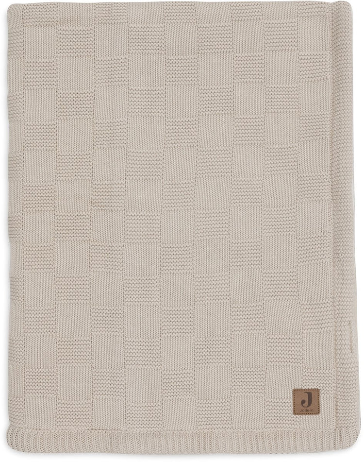 Jollein couverture bébé berceau - 75x100cm - tricot box - velours sable chaud