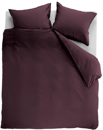Housse de couette Ambiante coton uni - uni - double - 200x200 220 - rouge foncé