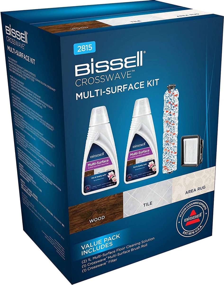 Bissell pack de nettoyage multisurfaces crosswave 2x1l