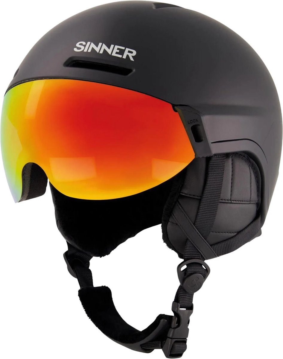 Casque de ski unisexe à visière Sinner Montblanc - noir mat - taille l, 59-61 cm