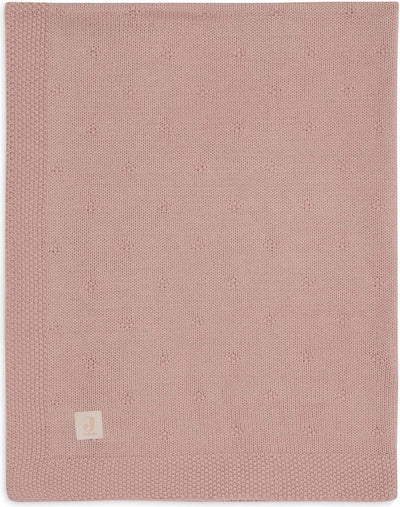 Jollein - couverture de berceau 75x100cm - couverture de berceau, couverture de berceau, couverture de bébé - rose sauvage en tricot confortable