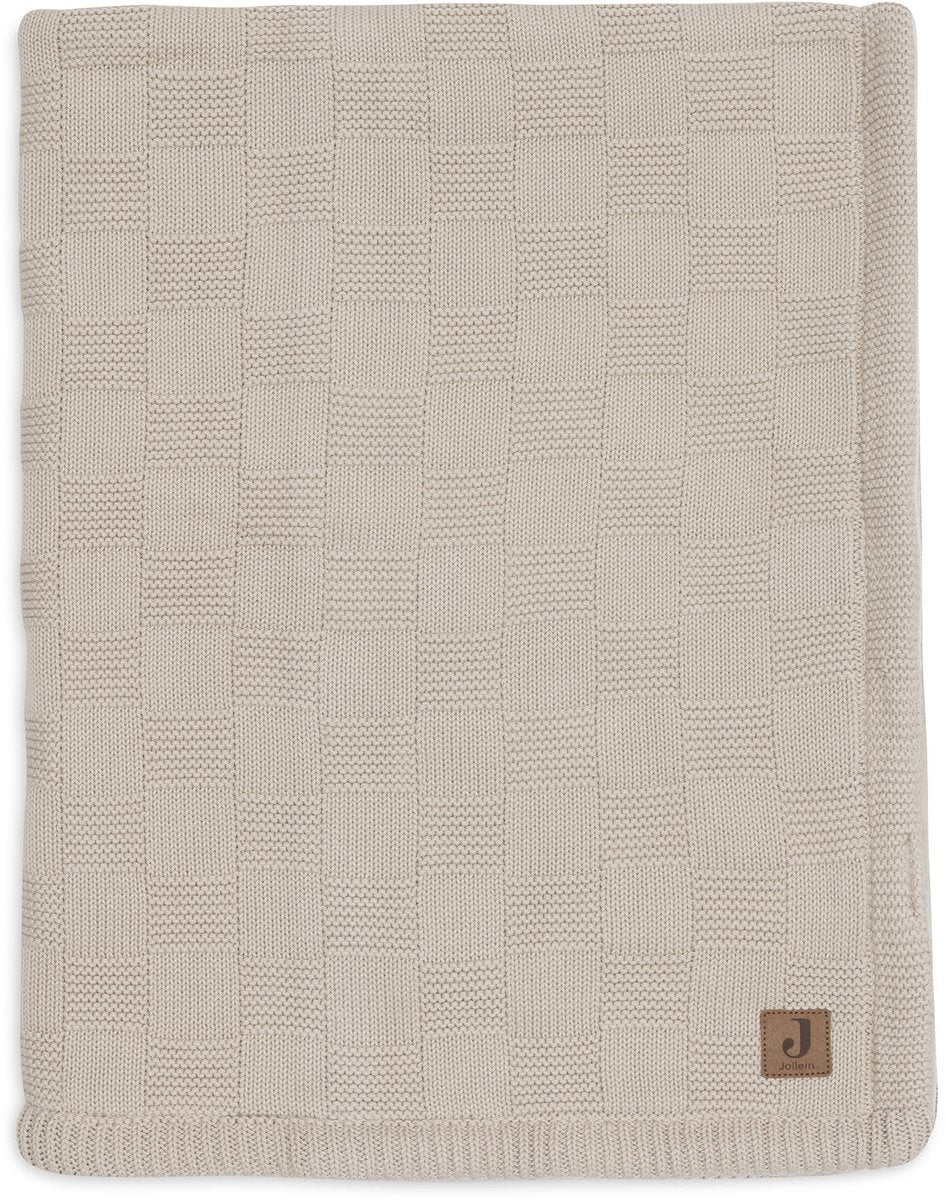 Jollein couverture bébé berceau - 100x150cm - tricot box - velours sable chaud