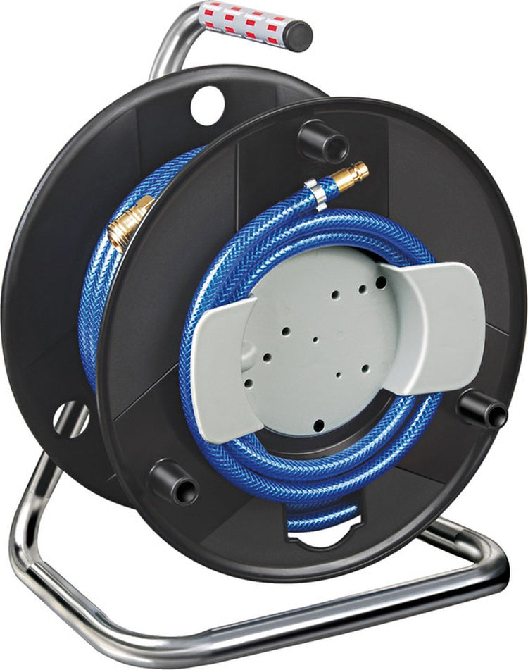 Enrouleur de tuyau d'air comprimé Brennerstuhl tuyau standard 20m Ø 6 raccord 12mm DIN